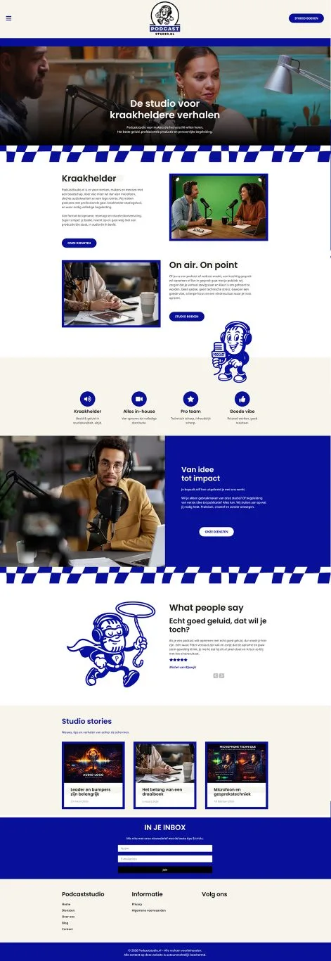 Website Podcast Studio — gemaakt door Lowtone Den Haag