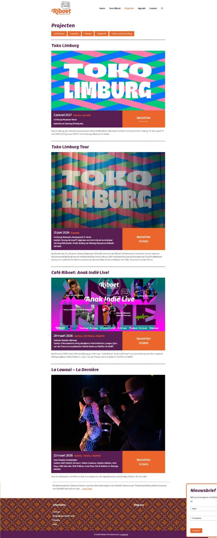 Website Riboet — gemaakt door Lowtone Den Haag